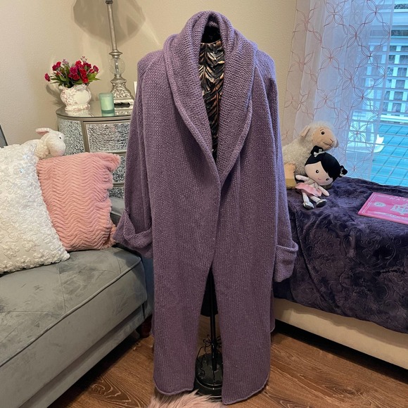 Soft Surroundings Sweaters - Soft Surroundings Telluride Lavendar Wool/Mohair Cardigan